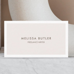 Cartão De Visita Luxo Soft Beige Minimalista Boutique 