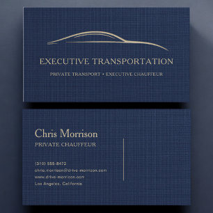 Cartão De Visita Luxo Transporte Executivo Linho Azul Marinho