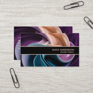 Cartão De Visita Luxo verde azulado violeta bege elegante glamoroso