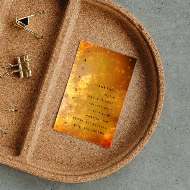 Cartão De Visita Luxo vertical do design de texto (Criador carregado)