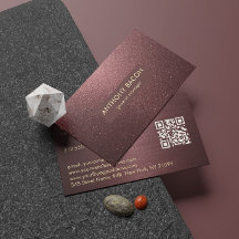 Cartão de Visita Luxuoso com Brilho Vermelho Escur