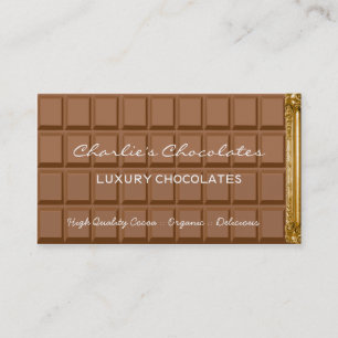 Cartão de visita luxuoso da loja dos chocolates d