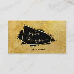 Cartão De Visita Luxuoso Glitter de Ouro Marmore Escrito