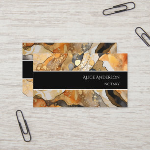 Cartão De Visita Luxuoso líquido abstrato rocha dourada elegante ún