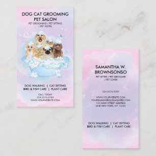 Cartão De Visita Luxuoso Spa de Embelezamento de Cães e Gatos