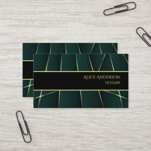 Cartão De Visita Luxuoso verde dourado elegante profissional femini
