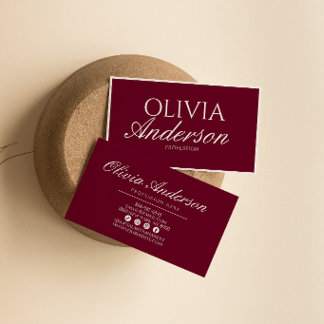 Cartão De Visita Luxuoso Vermelho Escuro Elegante Vintage Dinheiro 