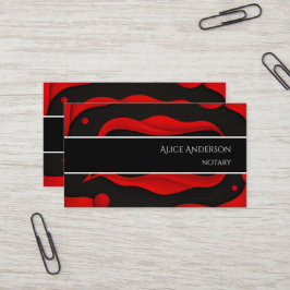 Cartão De Visita Luxuoso vermelho preto elegante profissional femin