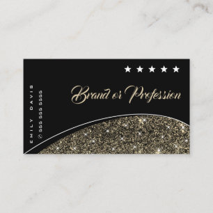 Cartão De Visita Luxúria Dourada brilha estrelas de brilho profiss