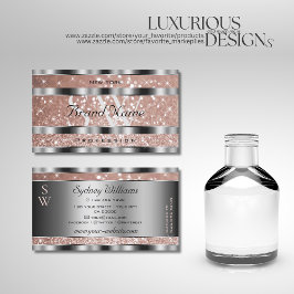 Cartão De Visita Lúxurido Rosa Dourado Láteas Monograma Prata