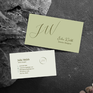 Cartão de visita Luxurioso Verde Sage