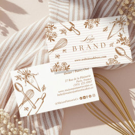 Cartão De Visita Luxury Baking Utensil Pastry Cake Bakery Shop Logo
