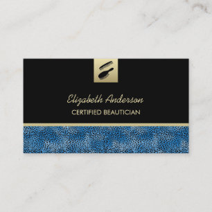 Cartão De Visita Luxury Beauticista Blue Cheetah Impressão Hair Sal