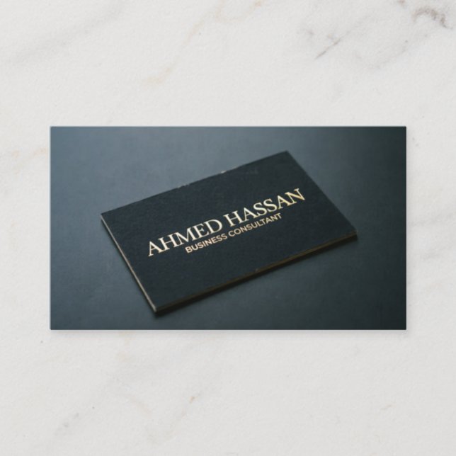Cartão De Visita Luxury Black and Gold Business Card - Executive Pr (Frente)