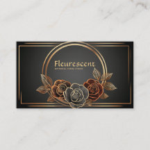 Luxury Black and Gold Line Art Rose Floral