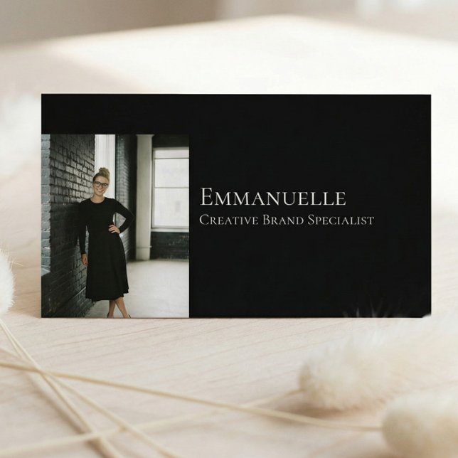 Cartão De Visita Luxury Black Elegant Photo Layout Real Estate (Luxury Black Elegant Photo Layout Real Estate Business Card)