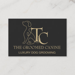 Cartão De Visita Luxury Dog Grooming Business Card Caviar Black