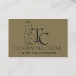 Cartão De Visita Luxury Dog Grooming Business Card Deep gold