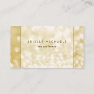 Cartão De Visita Luxury FAUX Dourado Bokeh Sparkle Hair e Beleza