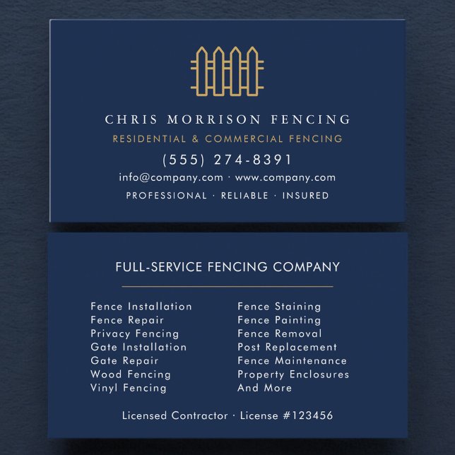 Cartão De Visita Luxury Fencing Repair Service (Criador carregado)