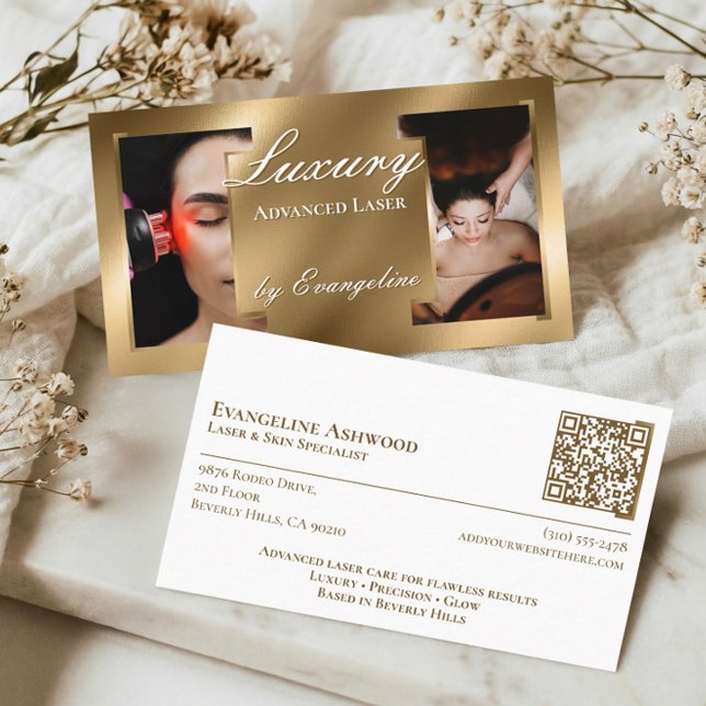 Cartão De Visita Luxury Gold Professional Laser Specialist Photos (Luxury Gold Professional Laser Specialist Photos Business Card)