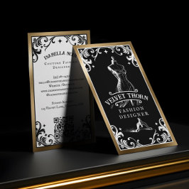 Cartão De Visita Luxury Gothic Vintage Black Gold Fashion Designer