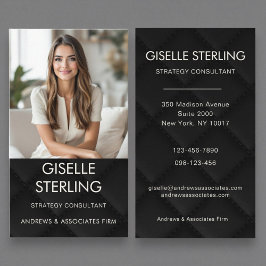 Cartão De Visita Luxury Minimal Black Professional Photo