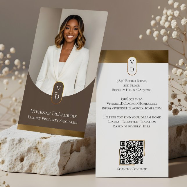 Cartão De Visita Luxury Modern Gold Arch Monogram Real Estate Photo (Luxury Modern Gold Arch Monogram Real Estate Photo Business Card)