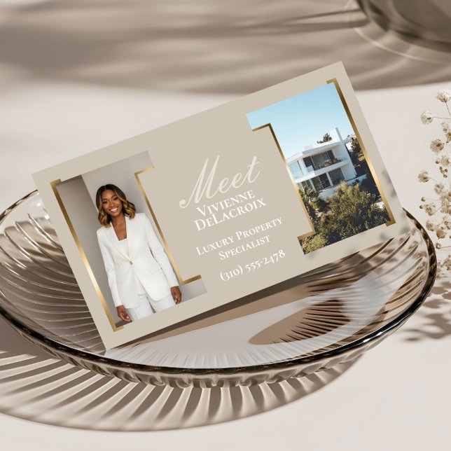 Cartão De Visita Luxury Modern Professional Photo Collage Elegant (Luxury Modern Professional Photo Collage Elegant Business Card)