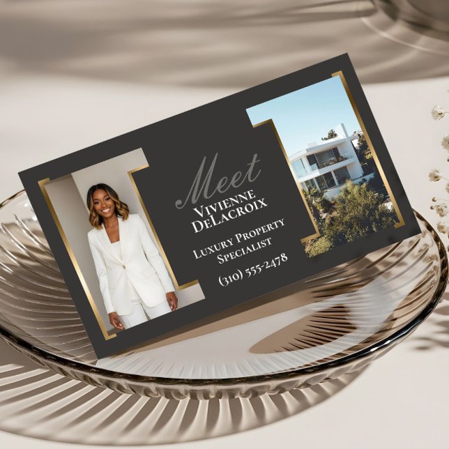 Cartão De Visita Luxury Modern Professional Photo Collage Elegant (Luxury Modern Professional Photo Collage Elegant Business Card)