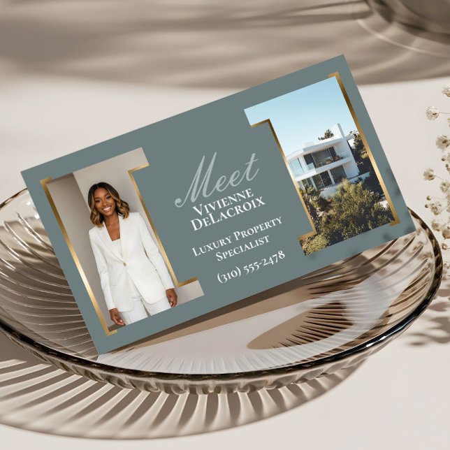 Cartão De Visita Luxury Modern Professional Photo Collage Elegant (Luxury Modern Professional Photo Collage Elegant Business Card)