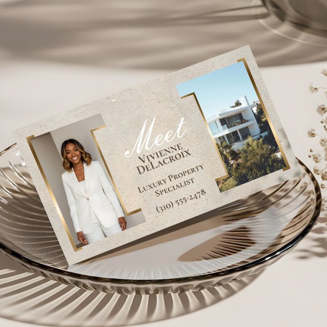 Cartão De Visita Luxury Modern Professional Real Estate Agent Photo (Luxury Modern Professional Photo Collage Elegant Business Card)