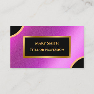 Cartão De Visita Luxury Moderno Dourado Rosa Profissional
