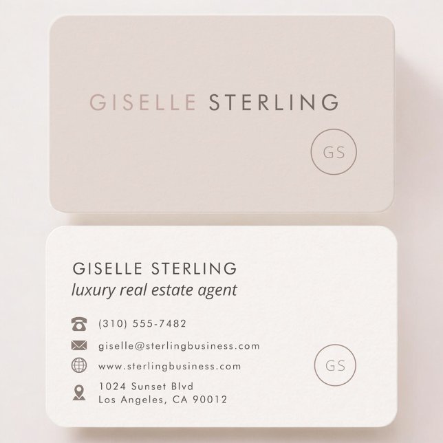 Cartão De Visita Luxury Real Estate Agent Feminine Professional  (Criador carregado)