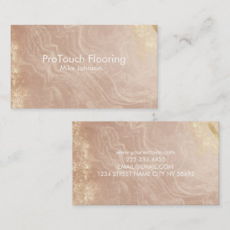 Cartão De Visita Luxury Rose Gold Agate & Glitter Flooring