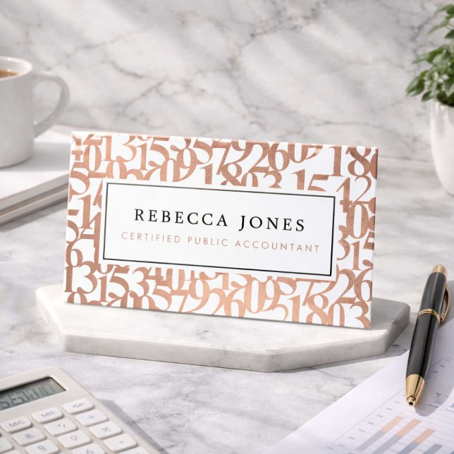 Cartão De Visita Luxury Rose Gold CPA Minimal (Criador carregado)