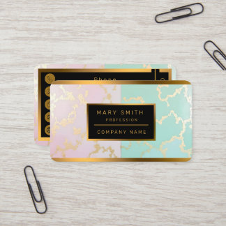 Cartão De Visita Luxury Trendy Blush Pink Soft Mint Gold Collection