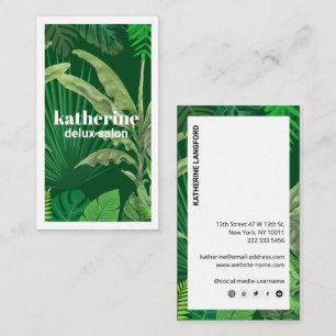 Cartão De Visita Luxury Tropical Moderna Boutique & Salon Green