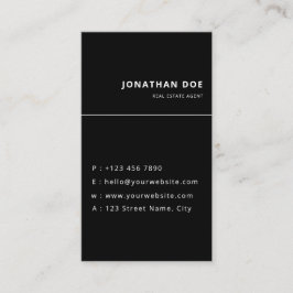 Cartão De Visita Luxury Vertical Black QR Code Realtor