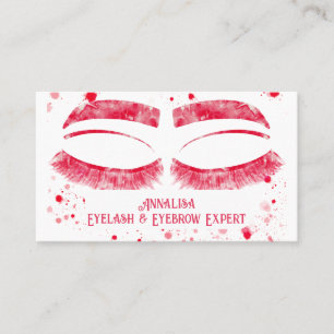 Cartão De Visita Lúxury Watercolor Eyelash & Brow Beauty, Rosa Quen