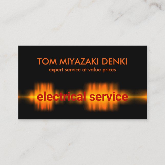Cartão De Visita Luz De Onda Elétrica Pulsante (Frente)