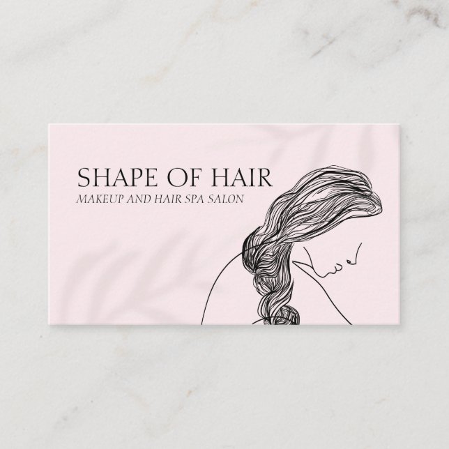 Cartão De Visita Luz Feminina: Mão Rosa De Cabelo (Frente)