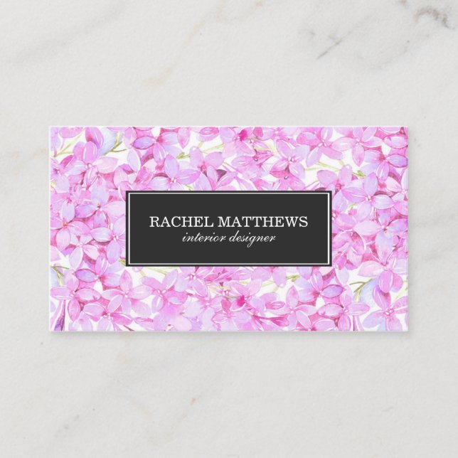 Cartão De Visita Luz - Lilacs roxos profissionais (Frente)