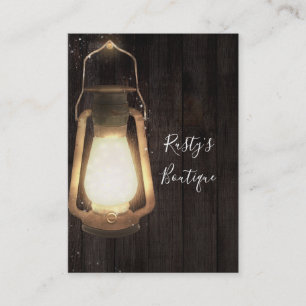 Cartão De Visita Luz rústica da lanterna - celeiro de madeira