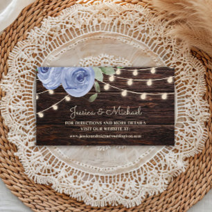 Cartão De Visita Luzes de Corda de Madeira Rústica Casamento Floral