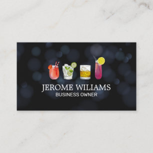 Cartão De Visita Luzes do Boke   Bebidas Mistas De Cocktail