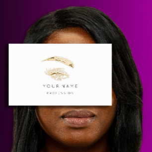 Cartão De Visita Luzes profissionais Brows Logotipo de ativação D