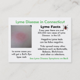 Cartão De Visita Lyme Disease in Connecticut Information Cards