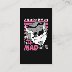 Cartão De Visita Má Menina De Animação Otaku Irritada Diabo De M
