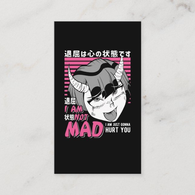 Cartão De Visita Má Menina De Animação Otaku Irritada Diabo De Mang (Frente)